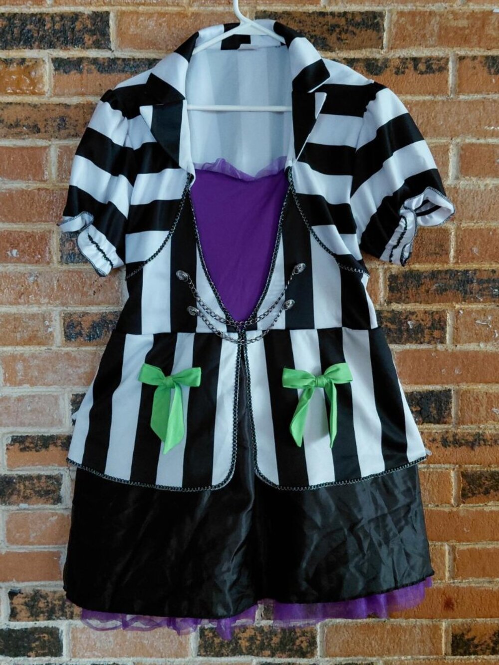 Beetlejuice Black and White Striped Costume Dress